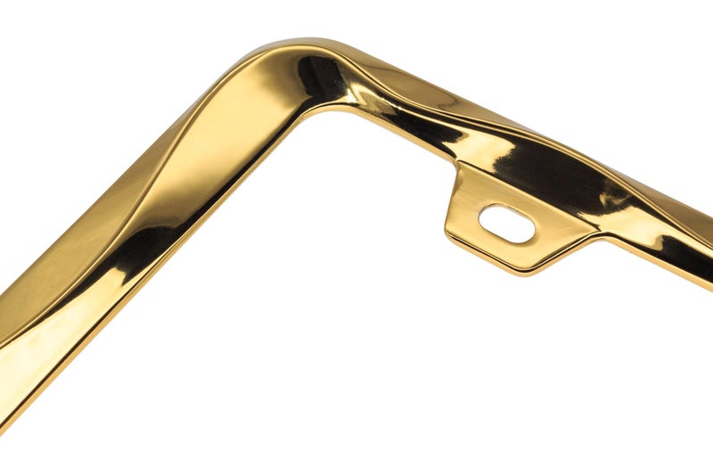 Creathome 3D Curly Wave Pattern Gold License Plate Frame from Pure Zinc Alloy Metal - Image 3